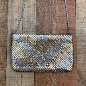 Elegant Metal Mesh Bag - Silver/Gold